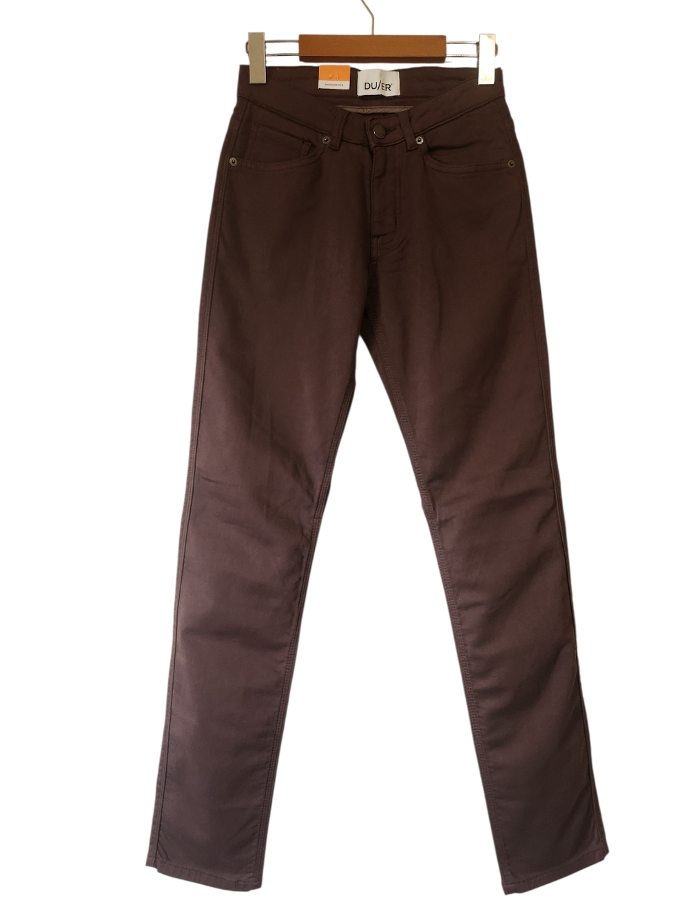 NWT DUER Women's No Sweat Slim Straight Pants Brown Size 24 WFNS1001